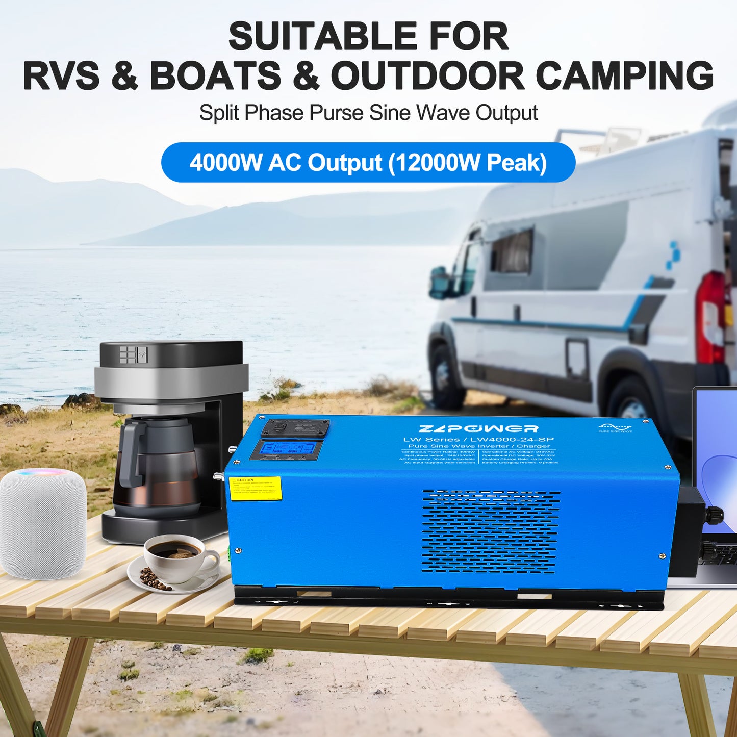 NETSOLAR 3000W 12V DC Pure Sine Wave Inverter, 9000W Peak, 120V AC Single Phase Output with Battery Charger, LCD Display, Off-Grid Low Frequency Inverter for Home RV Camping (3000W)